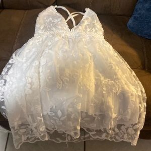 White lace and tulle dress size small